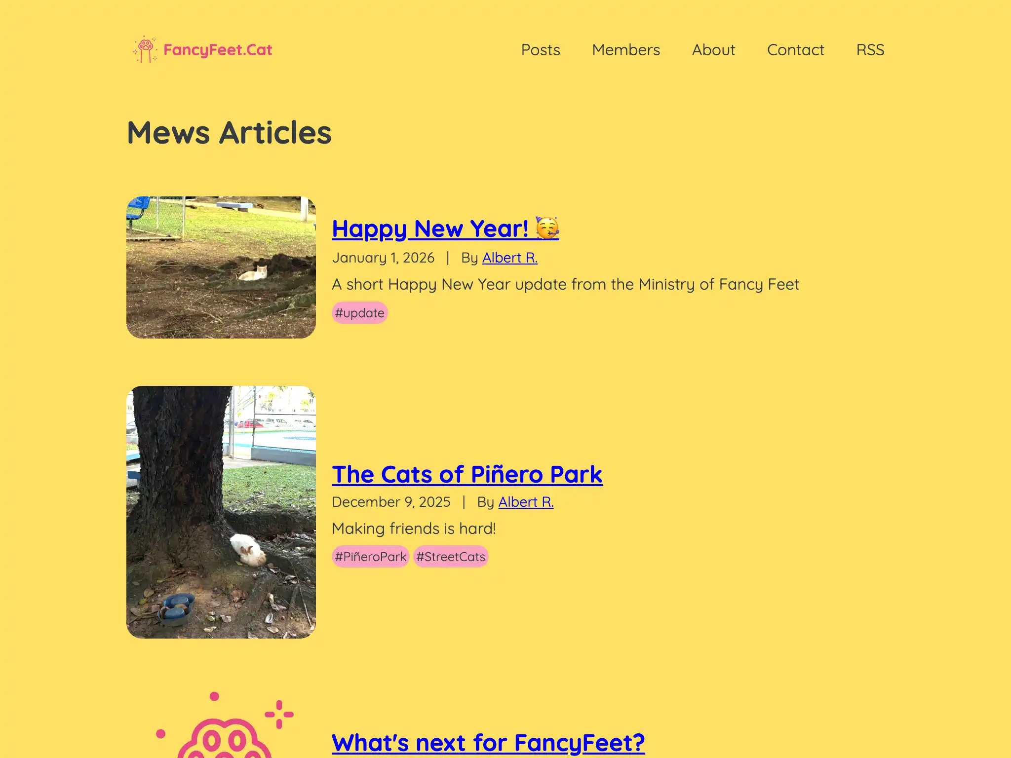 Screenshot of FancyFeet.Cat